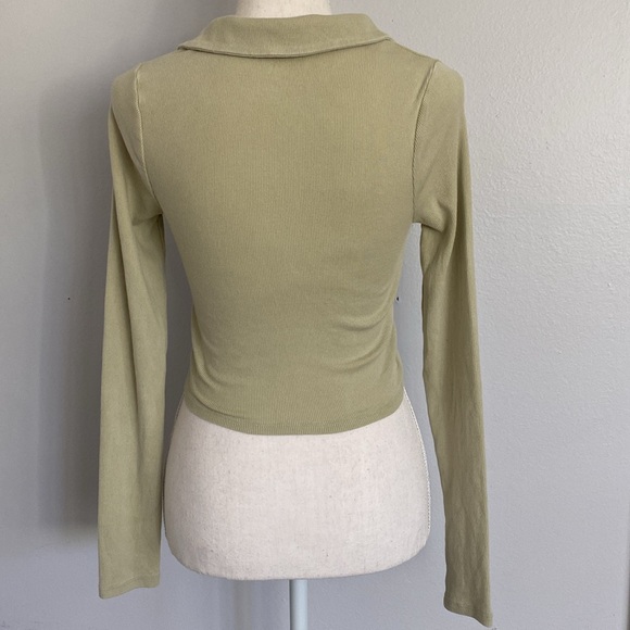 PacSun Long Sleeve Low-cut Collared Top, Size S - Picture 4 of 9